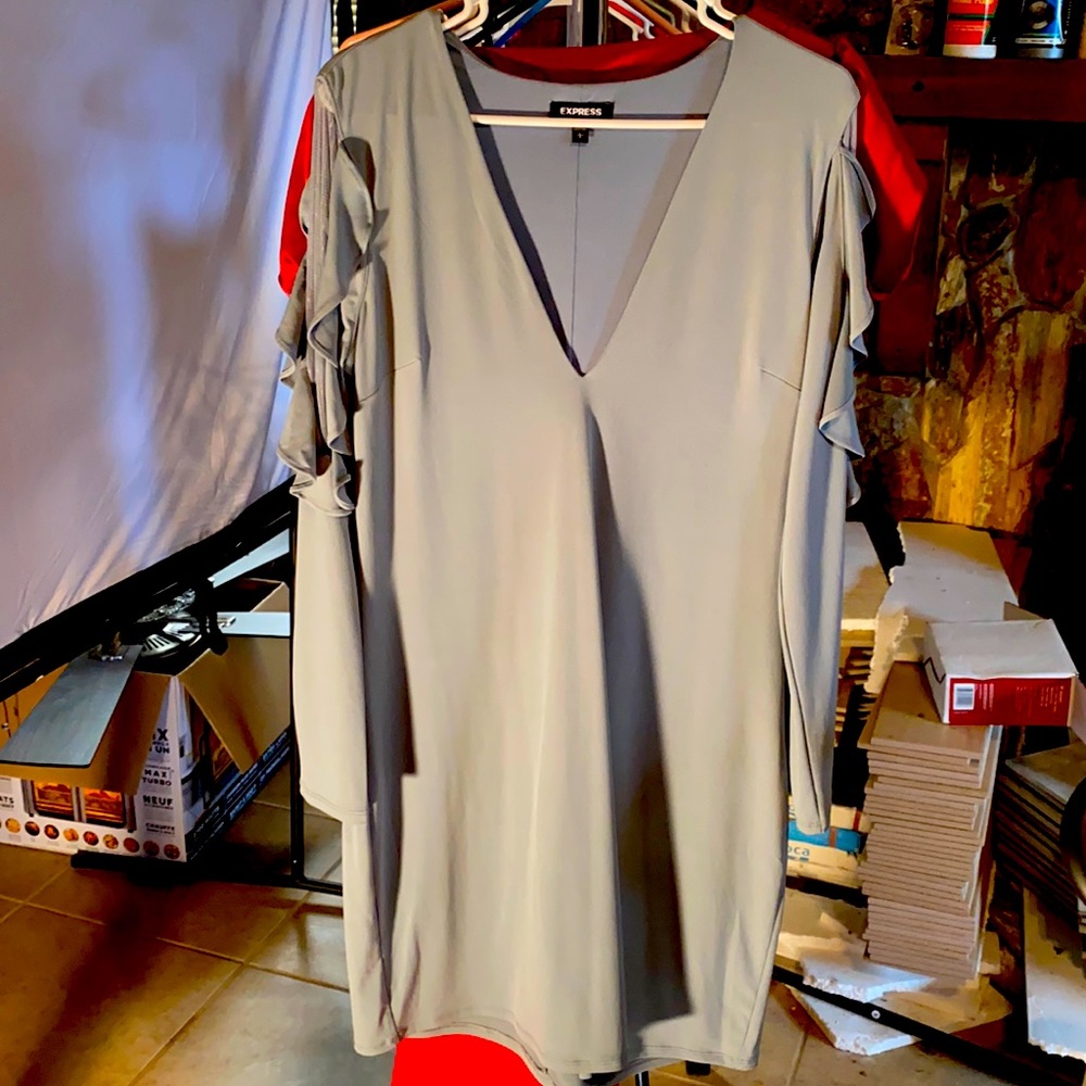 Express Pale Blue with ruffle Long sleeve